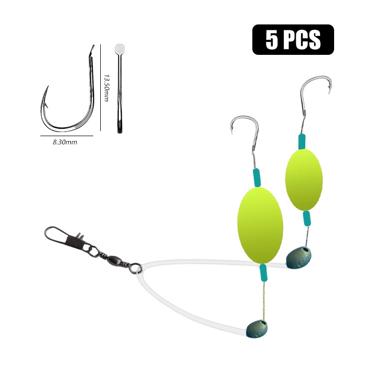 【💥Nowy💥】🎣【5/10 sztuk】Zestaw żyłek wędkarskich w stylu europejskim z podwójnym haczykiem do żyłki dolnej odwróconej