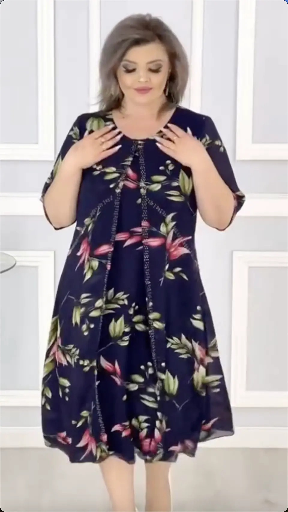 🔥【Kup 1, a 2 dostaniesz gratis】💗✨【50 kg~125 kg】Elegancka sukienka 20