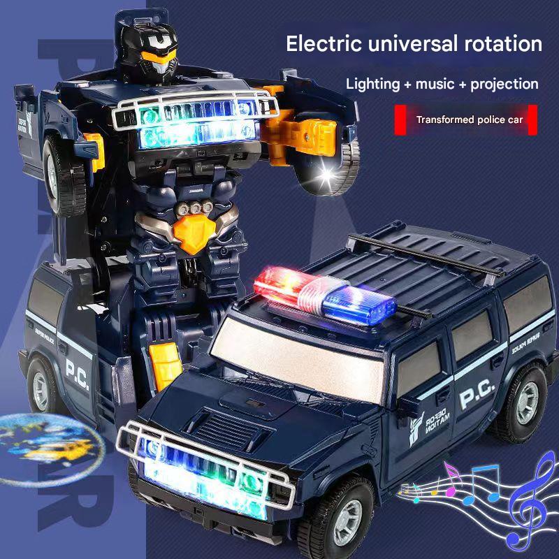 Samochód policyjny Transformers, automatyczny robot transformacyjny, prezent urodzinowy dla dzieci