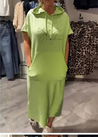 【S-5XL】💜 Casualowa sukienka z kapturem w jednolitym kolorze