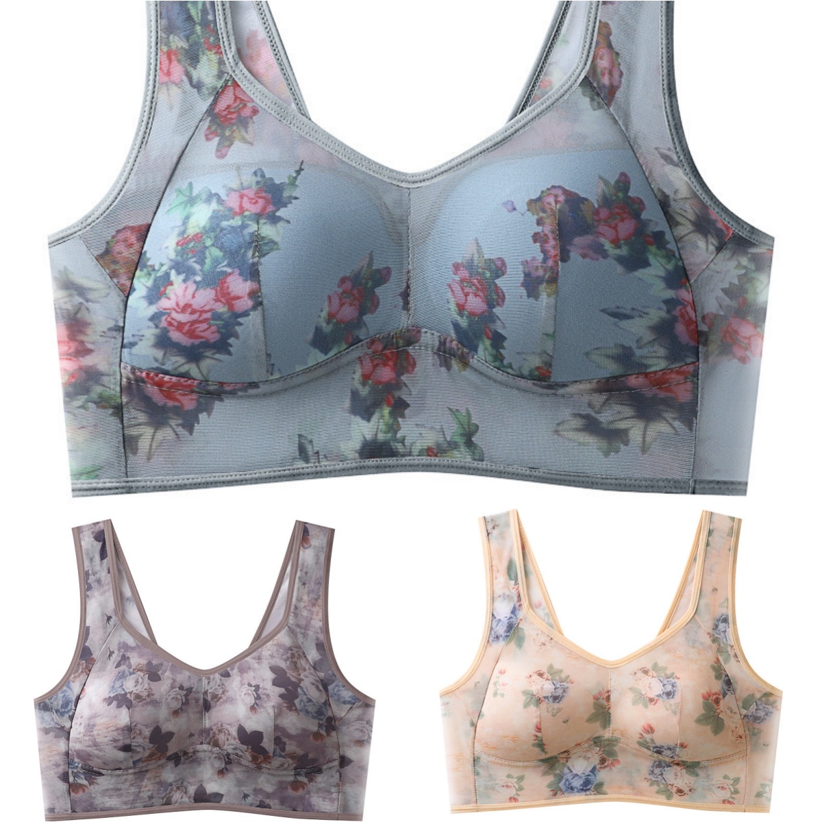 💥【Opakowanie 6 sztuk】[L-6XL]Wysokiej jakości biustonosz push-up, chłodny i wygodny biustonosz jedwabny