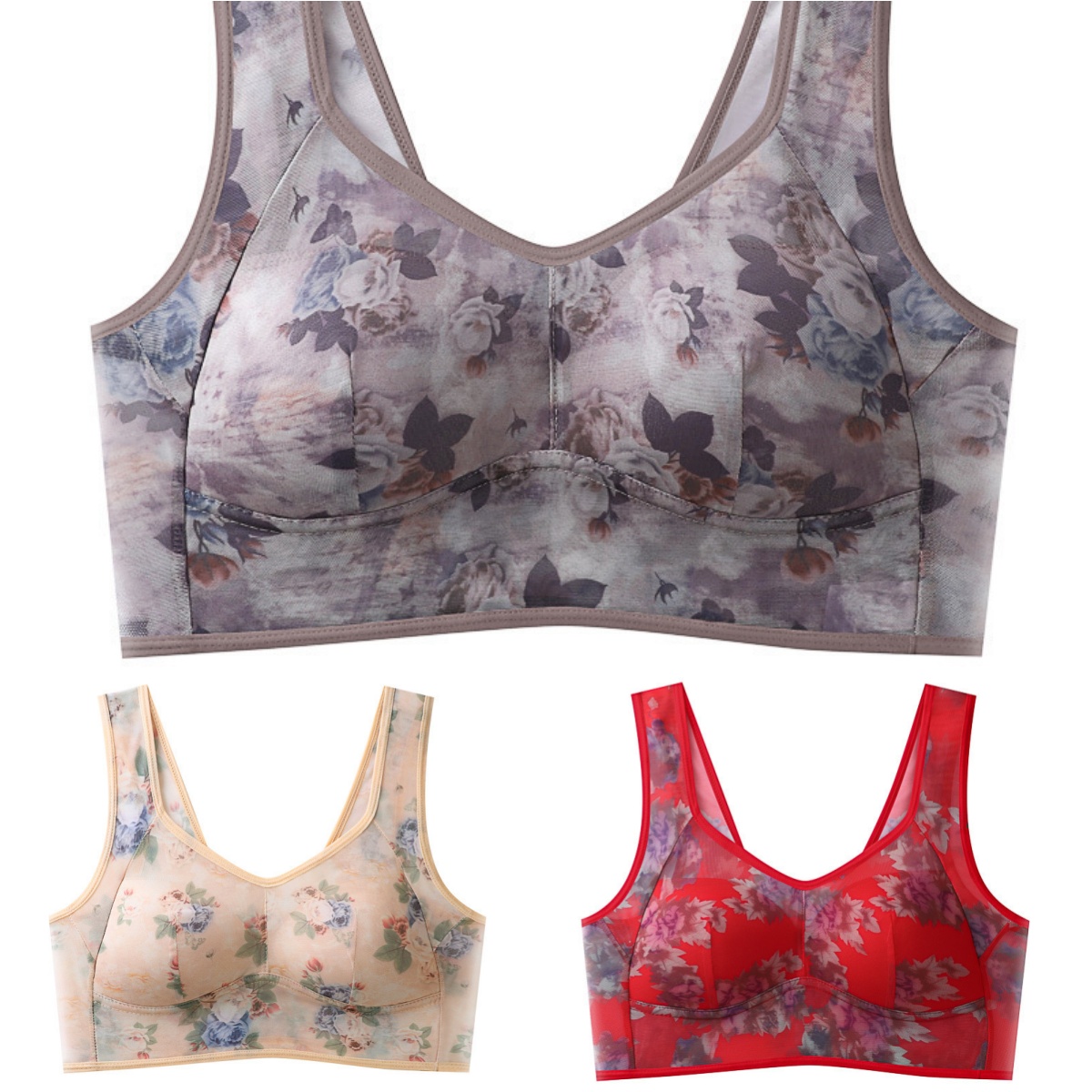 💥【Opakowanie 6 sztuk】[L-6XL]Wysokiej jakości biustonosz push-up, chłodny i wygodny biustonosz jedwabny