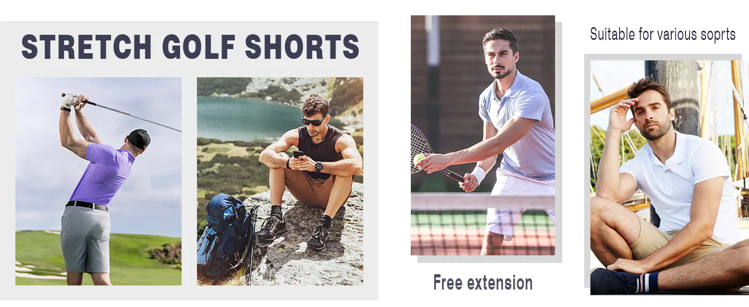 Men's stretch golf shorts