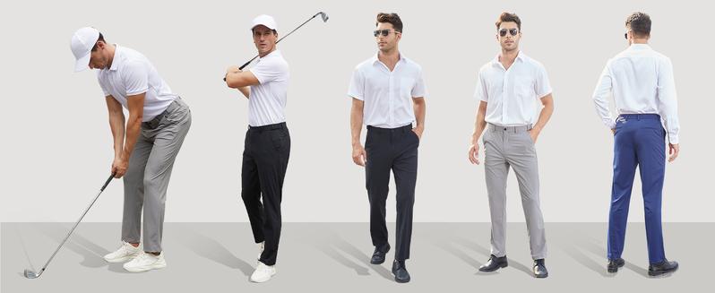 Product Introduction of Alimens&Gentle Men's Stretch Dress Pants No Iron Golf Pants Expandable Waist Flat Front Business Casual Pants 2