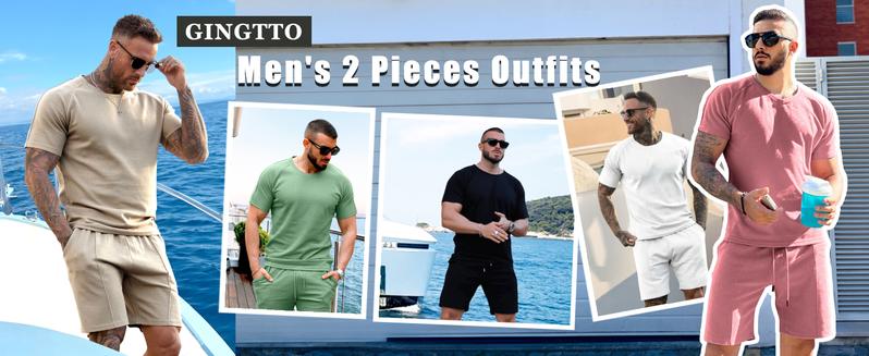 Product Introduction of GINGTTO Mens Short Sets 2 Piece Outfits Fashion Summer Tracksuits Casual Set 6