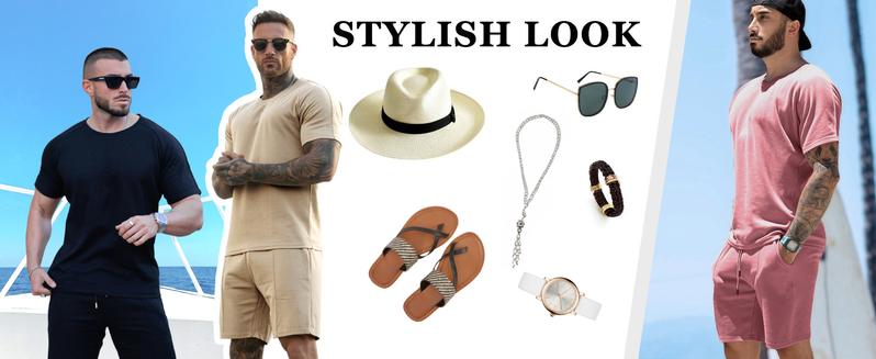 Product Introduction of GINGTTO Mens Short Sets 2 Piece Outfits Fashion Summer Tracksuits Casual Set 8