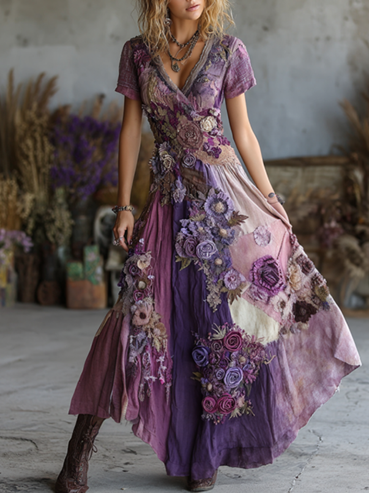Plus Size Women Summer Vintage Patchwork 100%Linen Vest Dress