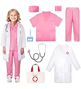 Toy Doctor Set for Girls - Pretend Play Doctor Set with Dog Toy, Carrying Bag, Stethoscope Toy and Dress Up Costume - Doctor Play Gift for Toddlers 3 4 5 6 Years Old for Role Play