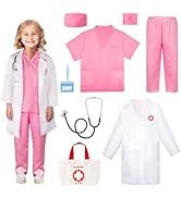 Toy Doctor Set for Girls - Pretend Play Doctor Set with Dog Toy, Carrying Bag, Stethoscope Toy and Dress Up Costume - Doctor Play Gift for Toddlers 3 4 5 6 Years Old for Role Play