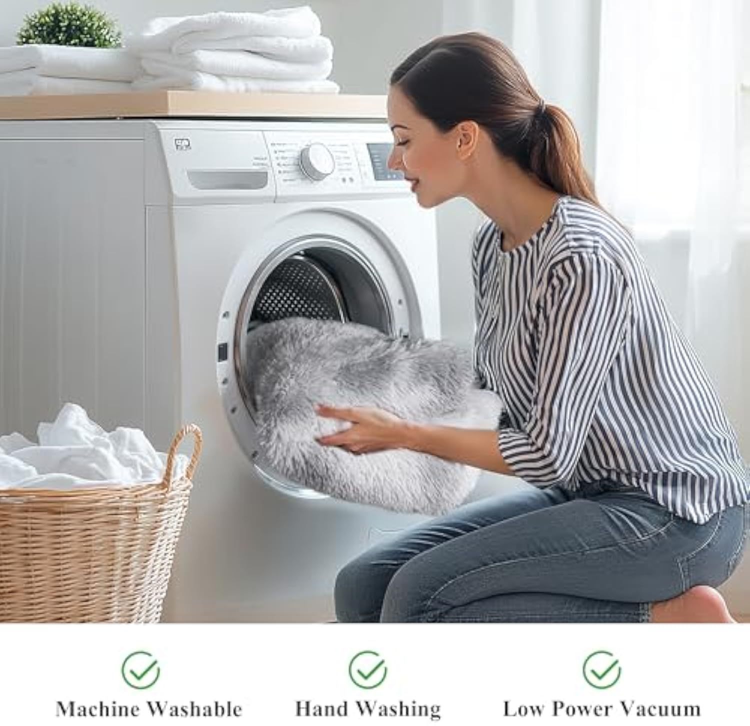 4x6 light grey fluffy pile rug for bedroom super soft pile washable rug for living room modern and comfortable non-slip shaggy rug for kids baby boy nursery tie dye grey