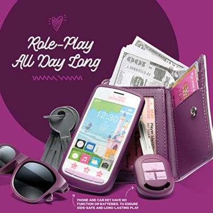 Little Girls Purse with Accessories and Toddler Pretend Makeup - My First Purse Set includes a handbag, phone, wallet, play makeup and more pretend play toys for girls ages 3+