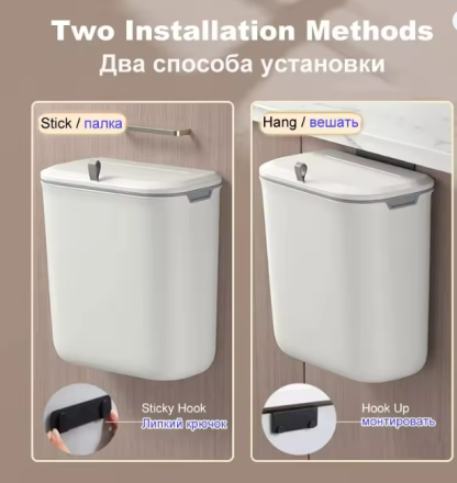 9L bathroom trash can wall mounted trash can with lid waterproof narrow slit trash can toilet waste trash can