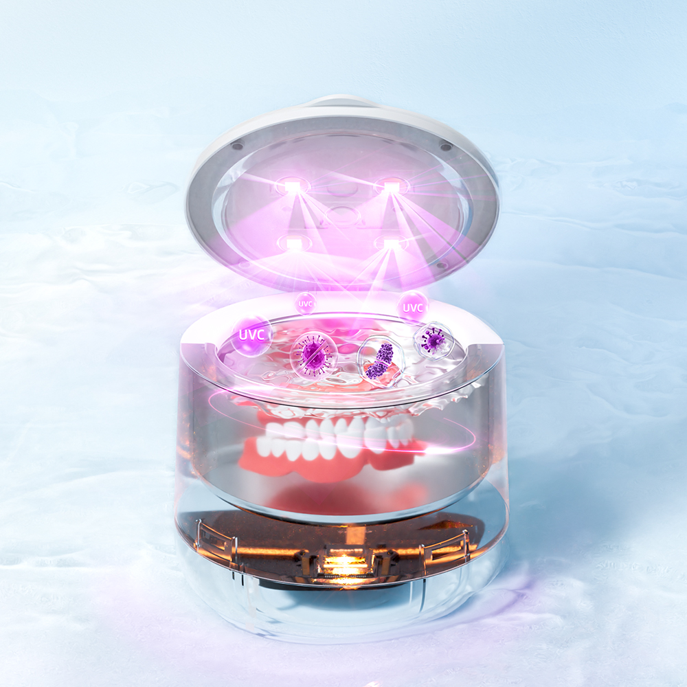 EraClean GT04 99.99% UVC Sterilization Digital Display 200ml Ultrasonic Cleaner for Denture Brace