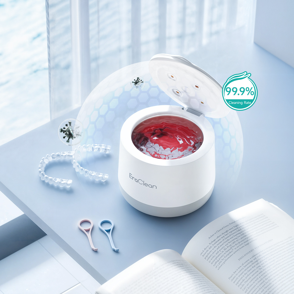 EraClean GT04 99.99% UVC Sterilization Digital Display 200ml Ultrasonic Cleaner for Denture Brace
