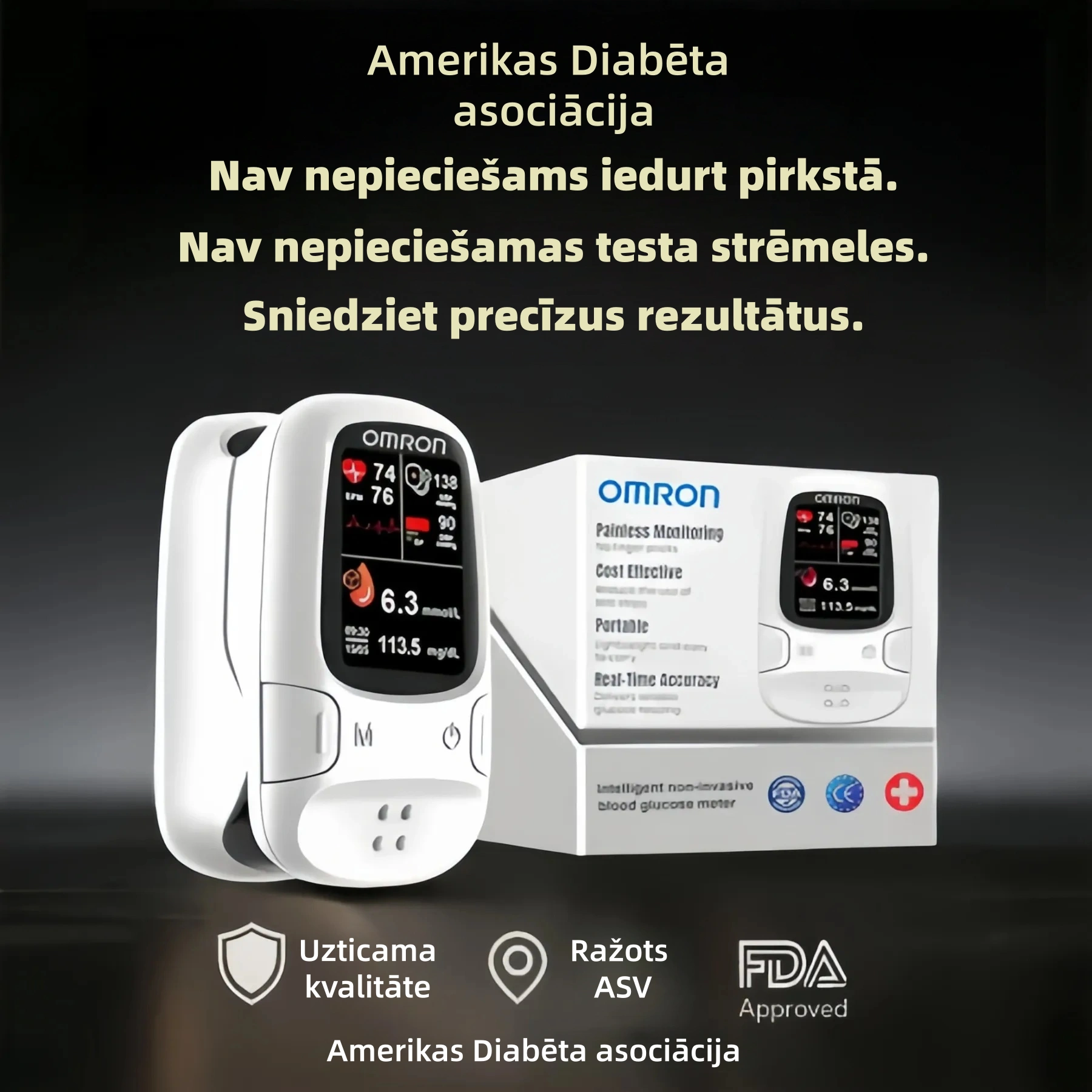 Omron™ iepazīstina ar jaunu neinvazīvu viedo asins glikozes mērītāju 🔥Ražots ASV🔥