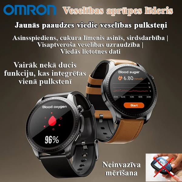 Omron Health viedais lāzerterapijas pulkstenis (neinvazīva mērīšana, reāllaika uzraudzība)