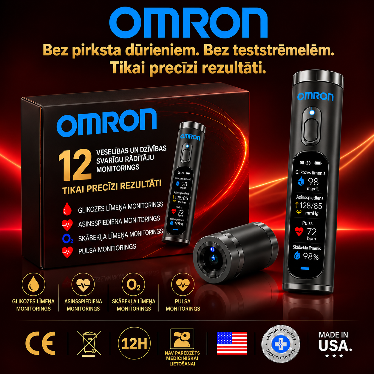 🚀 Omron Healthcare izrāviens 2027. gadā 🔥 Jaunākā viedā, neinvazīvā glikozes līmeņa mērīšanas ierīce — ar 99,9% precizitāti.