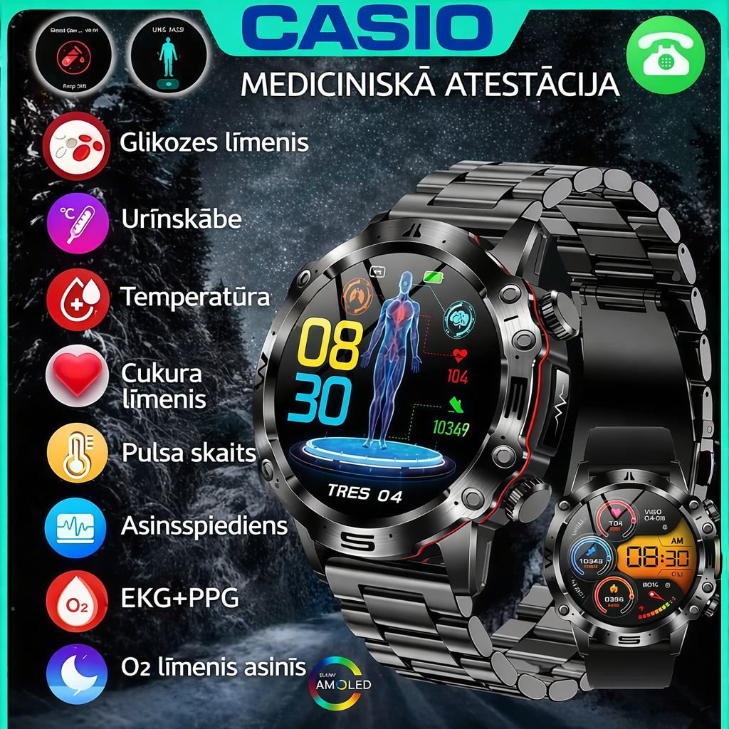 💫 Jaunums 2026: CASIO viedpulkstenis, kas rūpējas par tavu veselību