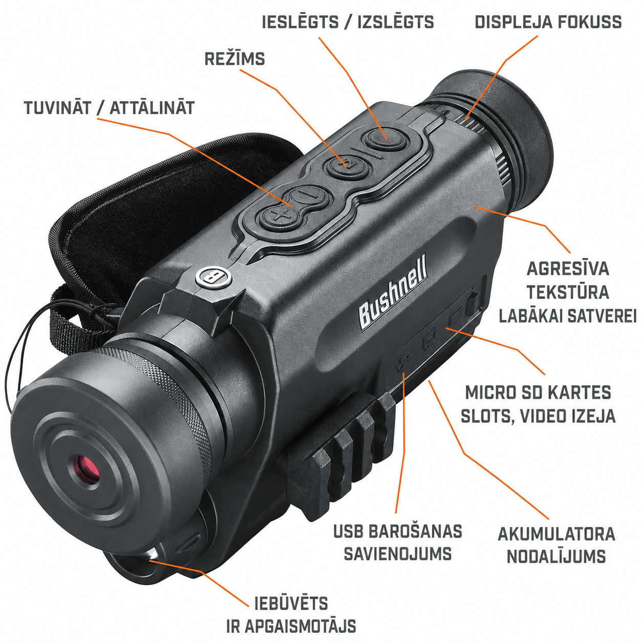 【Īpašais piedāvājums】 Bushnell EX650 digitālais nakts redzamības monokulārs Equinox X650 5 x 32 mm