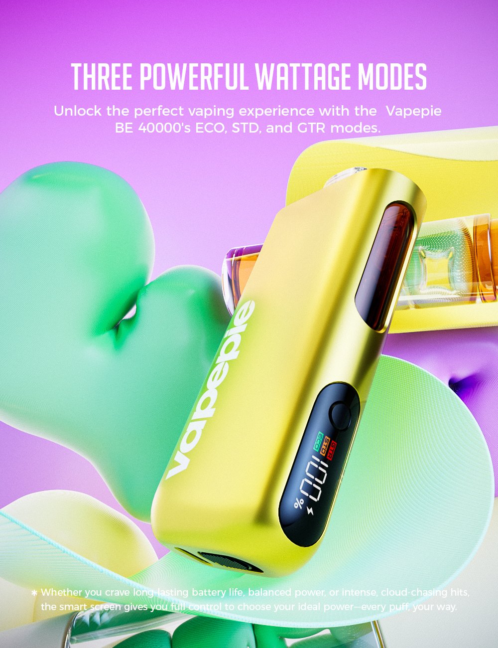 VAPEPIE Max 40000 slukk Liquid Window – látható folyadékszint