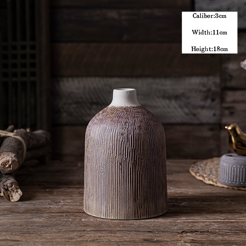 Jingdezhen Retro Desktop Ceramic Vases, Flower Pots, and Dried Flower Ornaments