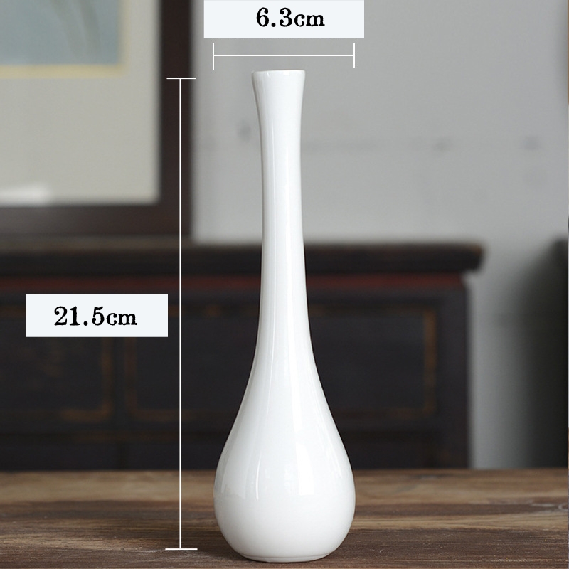 White Creative Home & Hotel Decor Ceramic Vase Ornament Modern Minimalist Dried Flower Arranger