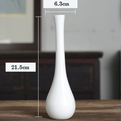 White Creative Home & Hotel Decor Ceramic Vase Ornament Modern Minimalist Dried Flower Arranger