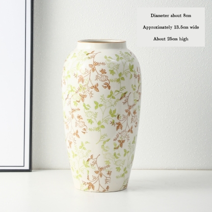 High-end retro-style new Chinese blue and white porcelain vase three-piece set for living room and dining room, floral arrangement, home decoration.