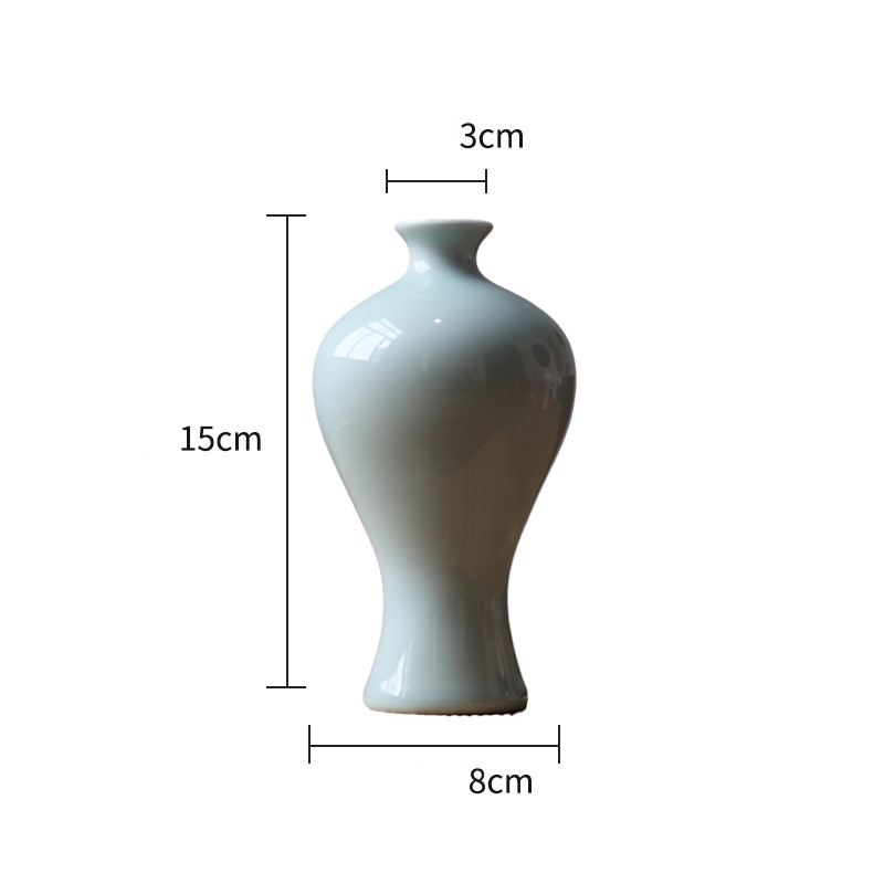 Jingdezhen ceramic miniature vase, desktop ornament, TV stand, home decoration, living room, entryway, flower arrangement, creative flower container