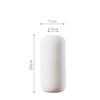Three-piece set of ceramic white vases as decorative ornaments for living room and home decoration crafts
