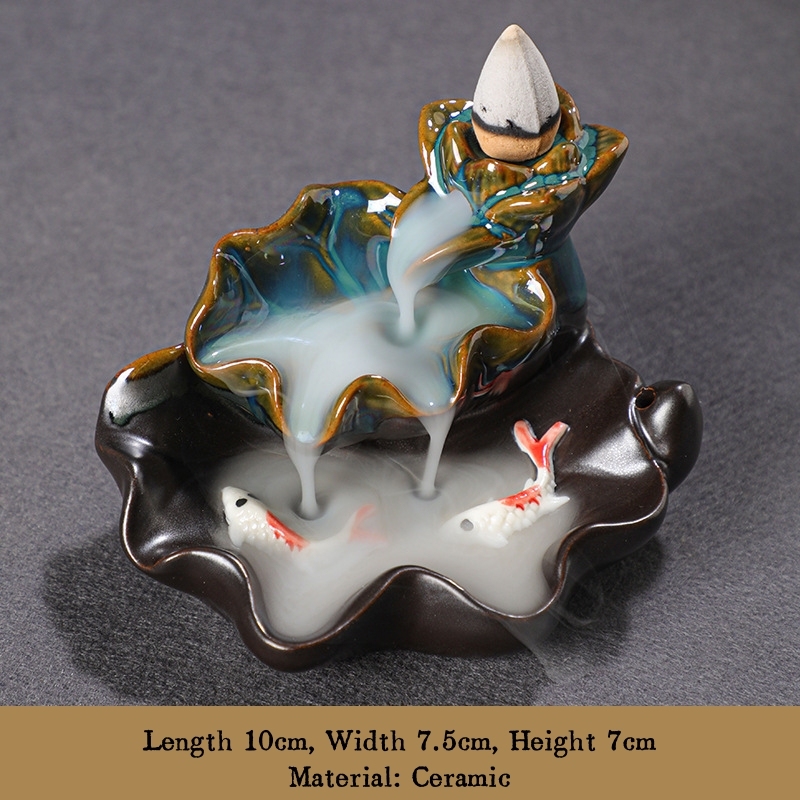 Ceramic/Resin Backflow Incense Burner, Ceramic Incense Burner, Smoke Viewing Home Decor Creative Ornament, Resin Craft