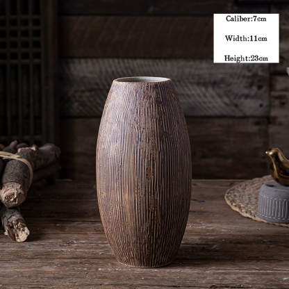 Jingdezhen Retro Desktop Ceramic Vases, Flower Pots, and Dried Flower Ornaments