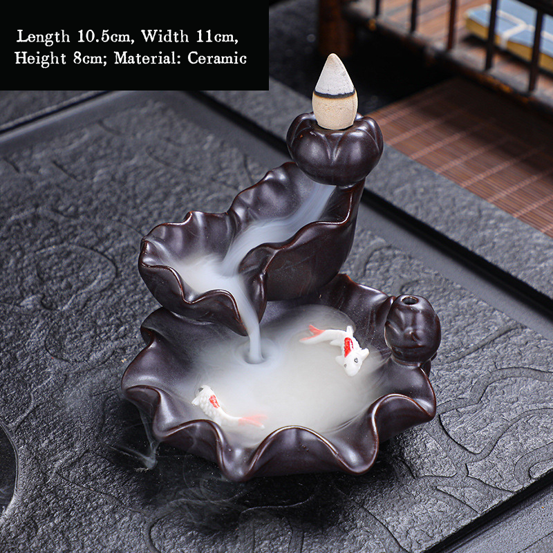 Ceramic/Resin Backflow Incense Burner, Ceramic Incense Burner, Smoke Viewing Home Decor Creative Ornament, Resin Craft