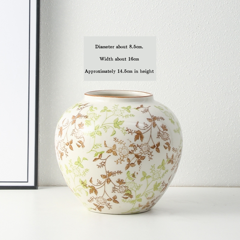High-end retro-style new Chinese blue and white porcelain vase three-piece set for living room and dining room, floral arrangement, home decoration.