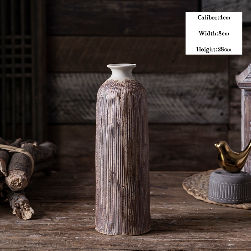 Jingdezhen Retro Desktop Ceramic Vases, Flower Pots, and Dried Flower Ornaments