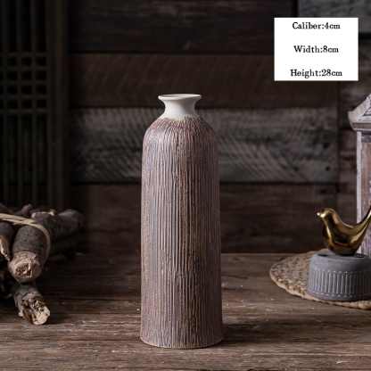 Jingdezhen Retro Desktop Ceramic Vases, Flower Pots, and Dried Flower Ornaments