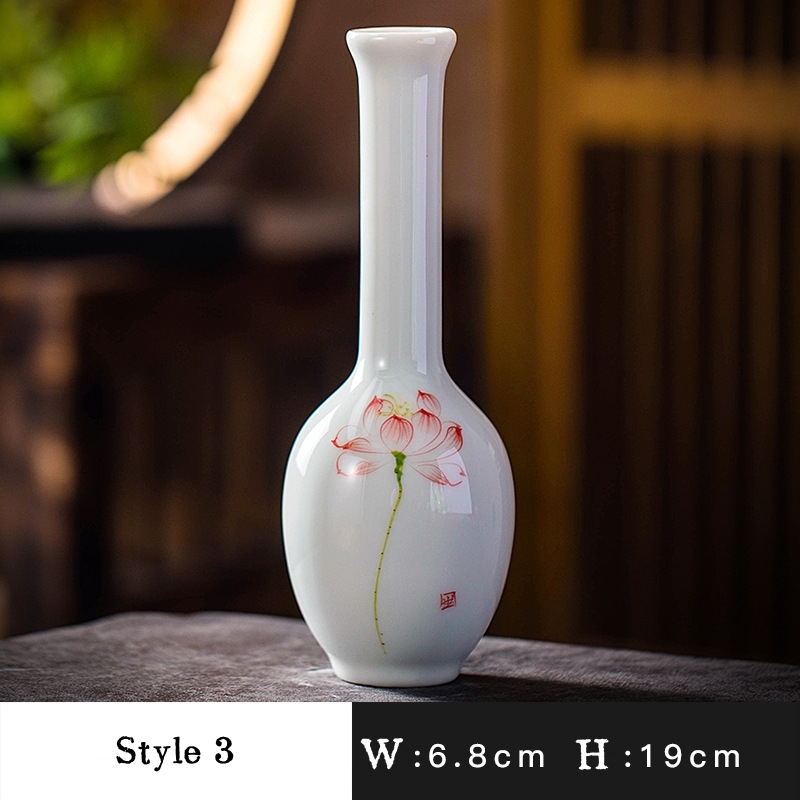 Miniature ceramic ornaments, simple hydroponic flower vase, hand-painted small vase for home living room countertops.