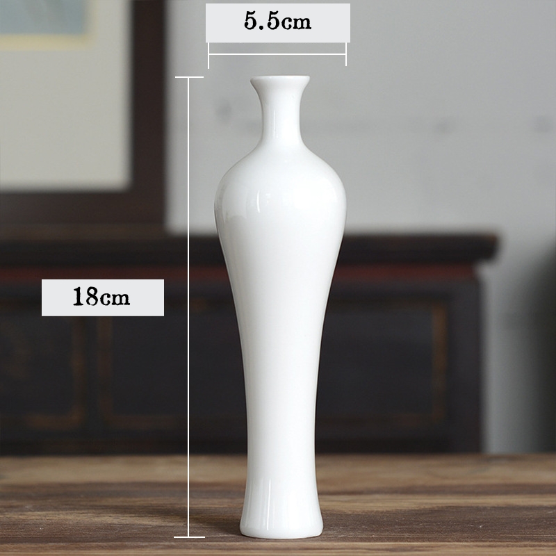 White Creative Home & Hotel Decor Ceramic Vase Ornament Modern Minimalist Dried Flower Arranger