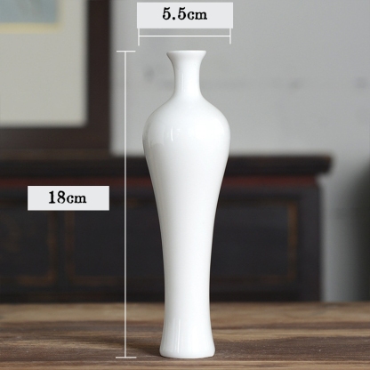 White Creative Home & Hotel Decor Ceramic Vase Ornament Modern Minimalist Dried Flower Arranger