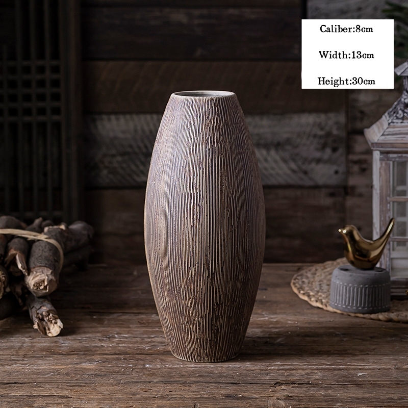 Jingdezhen Retro Desktop Ceramic Vases, Flower Pots, and Dried Flower Ornaments