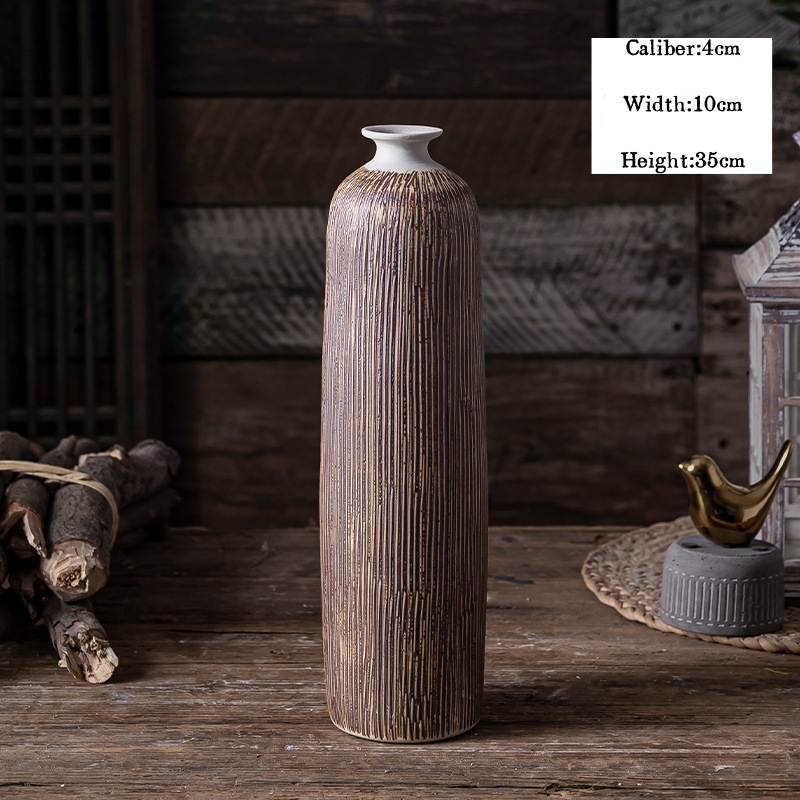 Jingdezhen Retro Desktop Ceramic Vases, Flower Pots, and Dried Flower Ornaments