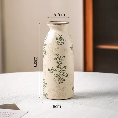 New Chinese style blue and white porcelain ceramic vase for flower arrangement, retro water-based vase for living room.