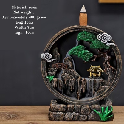 Ceramic/Resin Backflow Incense Burner, Ceramic Incense Burner, Smoke Viewing Home Decor Creative Ornament, Resin Craft