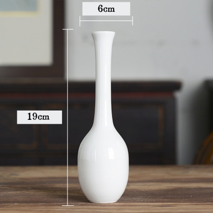 White Creative Home & Hotel Decor Ceramic Vase Ornament Modern Minimalist Dried Flower Arranger