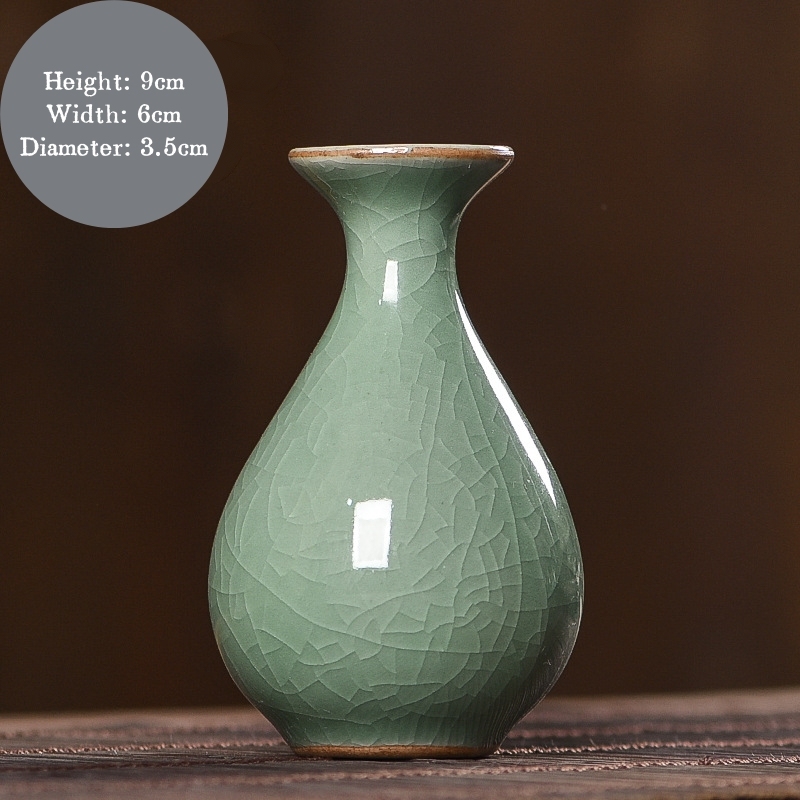 Celadon Jade Spring Flower Vase, Longquan Ceramic Hydroponic Flower Arrangement, Flower Vase, Decorative Craft