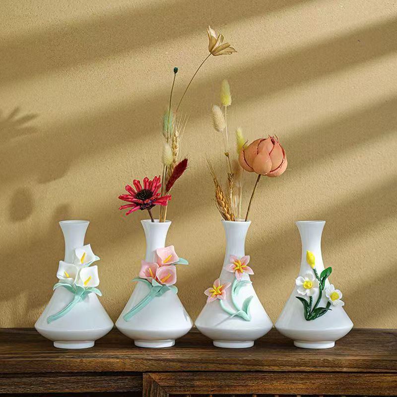 Hand-sculpted ceramic vases, small handmade ceramic vases for home flower arrangements
