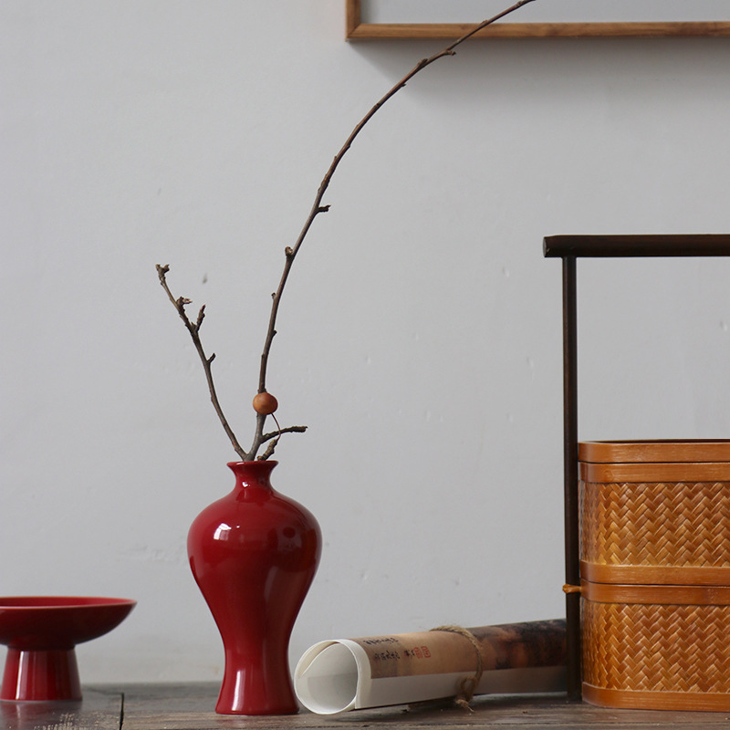 Jingdezhen ceramic miniature vase, desktop ornament, TV stand, home decoration, living room, entryway, flower arrangement, creative flower container
