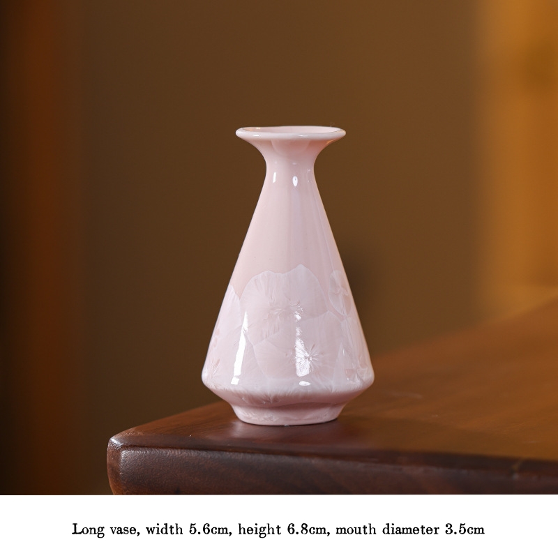 Miniature Crystal Glazed Vase in Pink - Modern Minimalist Style - Entryway Display Shelf - Fresh and Fresh Home Decor