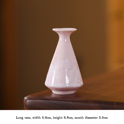 Miniature Crystal Glazed Vase in Pink - Modern Minimalist Style - Entryway Display Shelf - Fresh and Fresh Home Decor