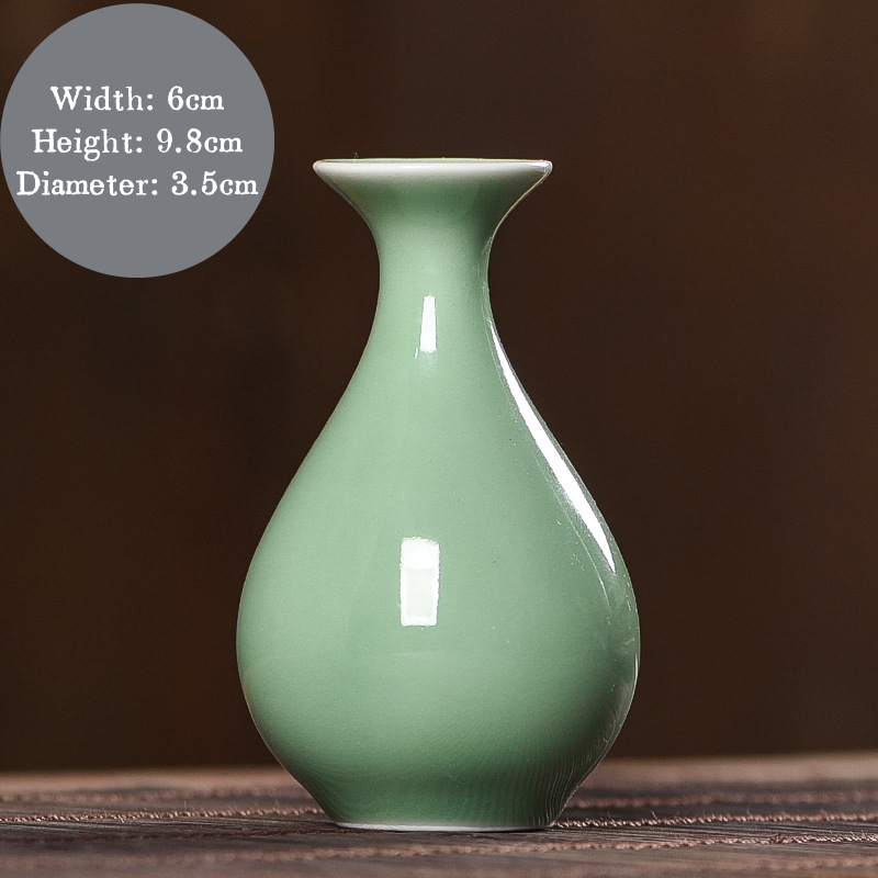 Celadon Jade Spring Flower Vase, Longquan Ceramic Hydroponic Flower Arrangement, Flower Vase, Decorative Craft